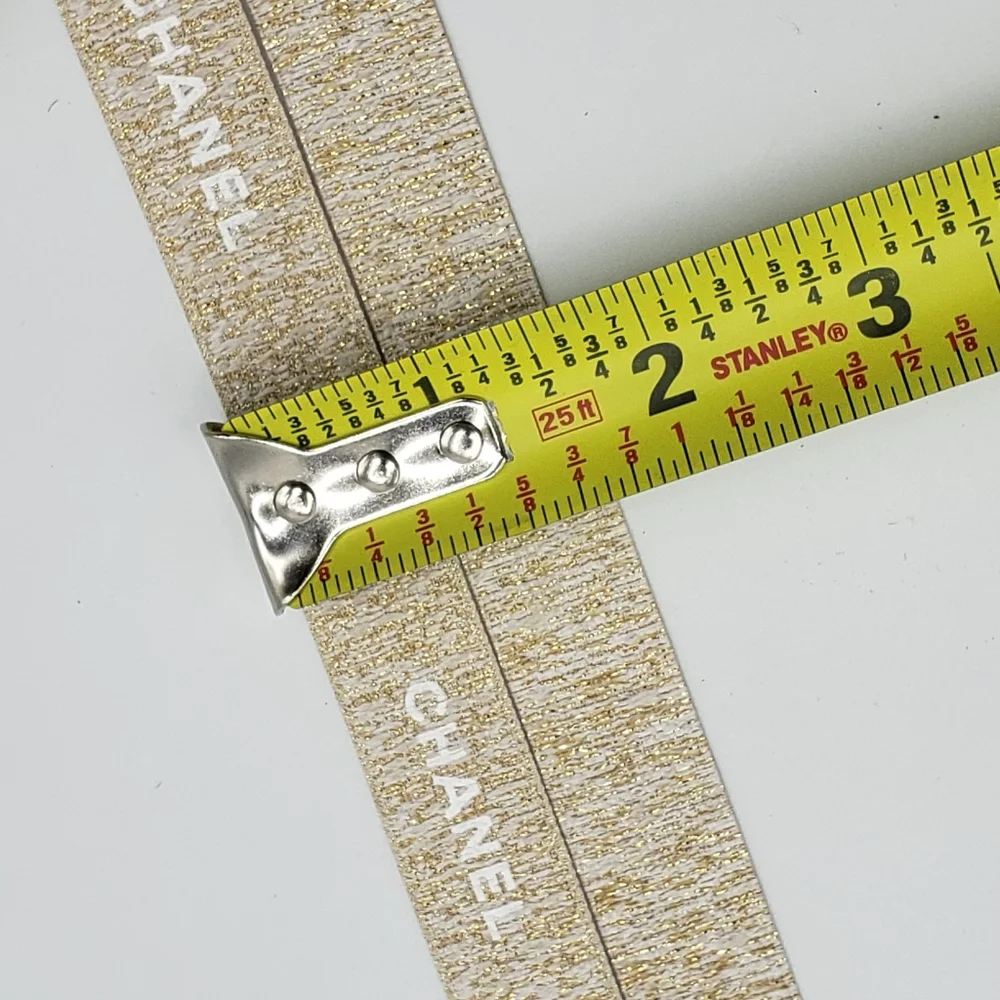 Chanel White Gold Holiday Ribbon 92 inches